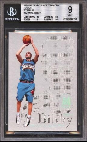 1998 Skybox Molten Metal Basketball Titanium Mike Bibby #32 BGS 9