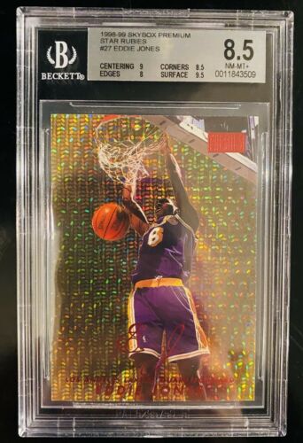1998 Skybox Premium Basketball Star Rubies Eddie Jones #27 BGS 8.5