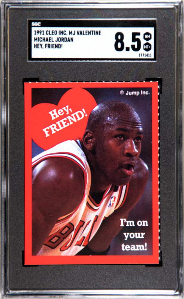 1991 Cleo Michael Jordan Valentines Basketball Red Border - Perforated Michael Jordan #null PSA 9