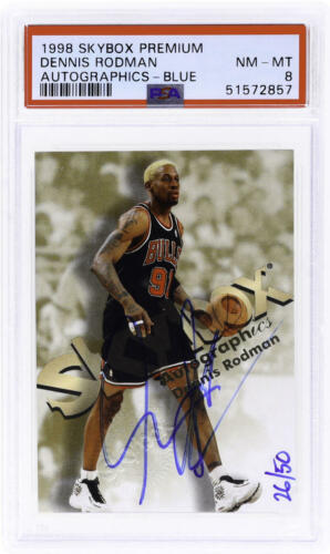1998 Skybox Premium Basketball Blue Dennis Rodman #nno PSA 7.5