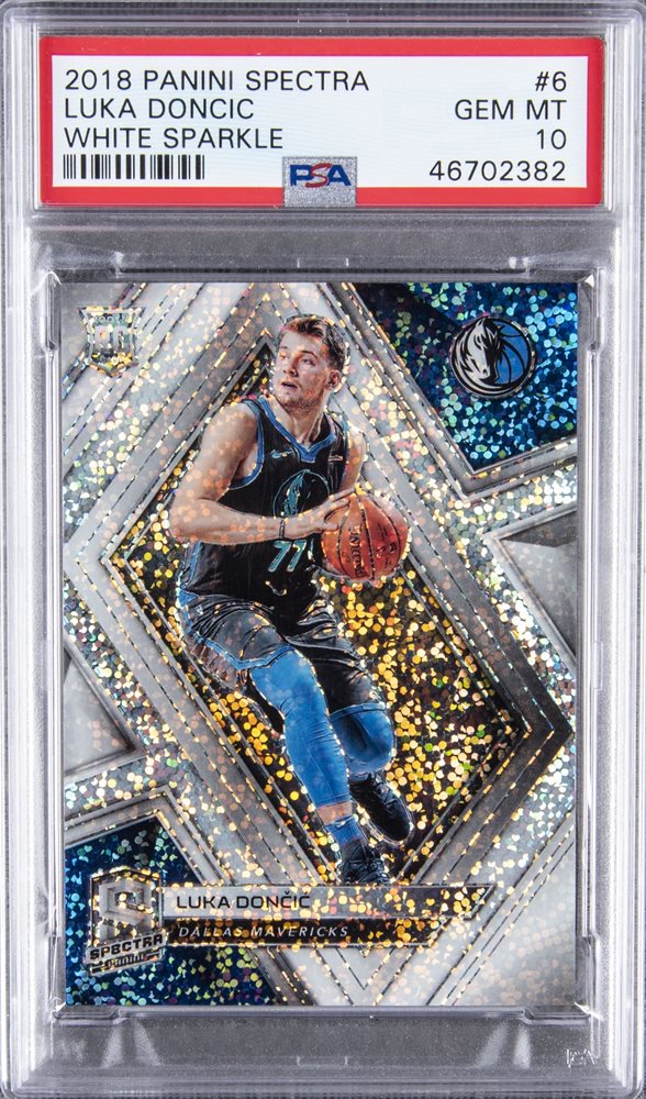 2018 Panini Spectra Basketball White Sparkle Luka Doncic #6 PSA 10