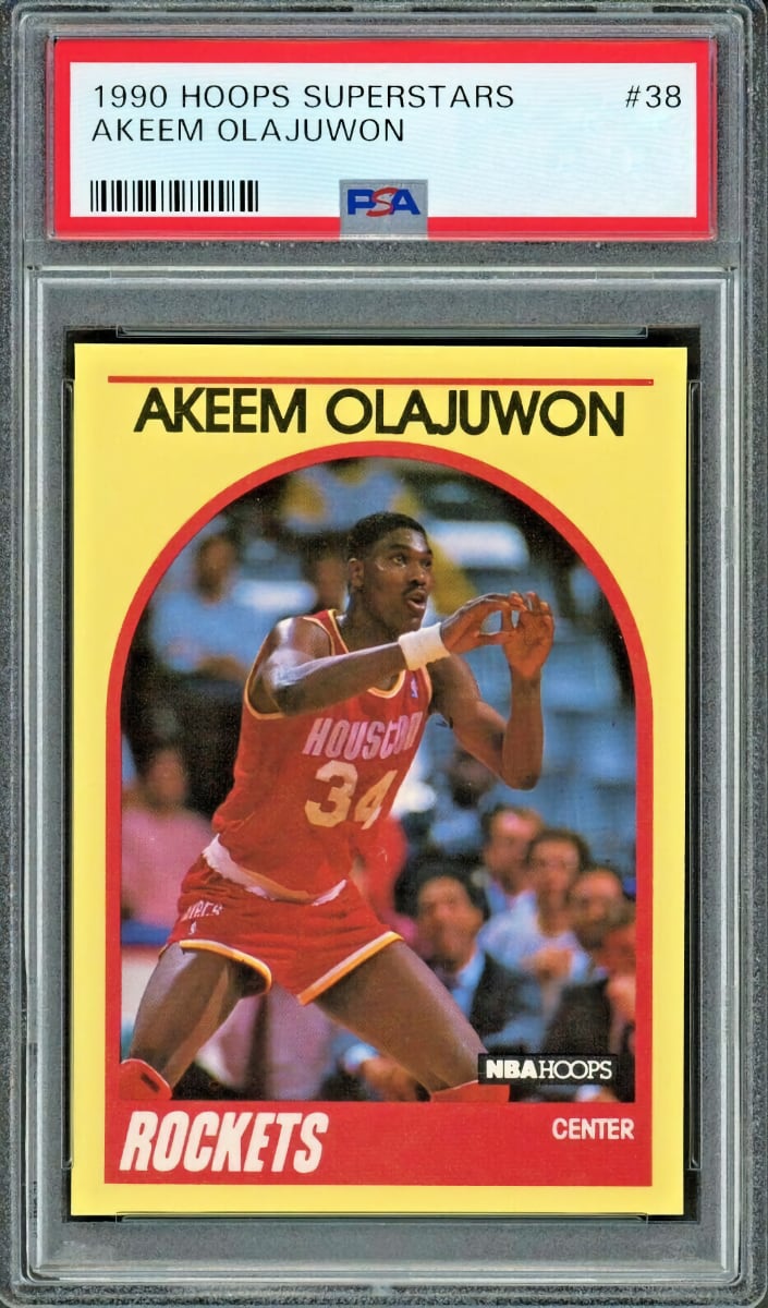 1990 Hoops 100 Superstars Basketball Hakeem Olajuwon #38 PSA 10