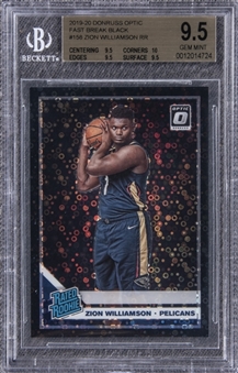 2019 Donruss Optic Basketball Fast Break Black Zion Williamson #158 BGS 9.5