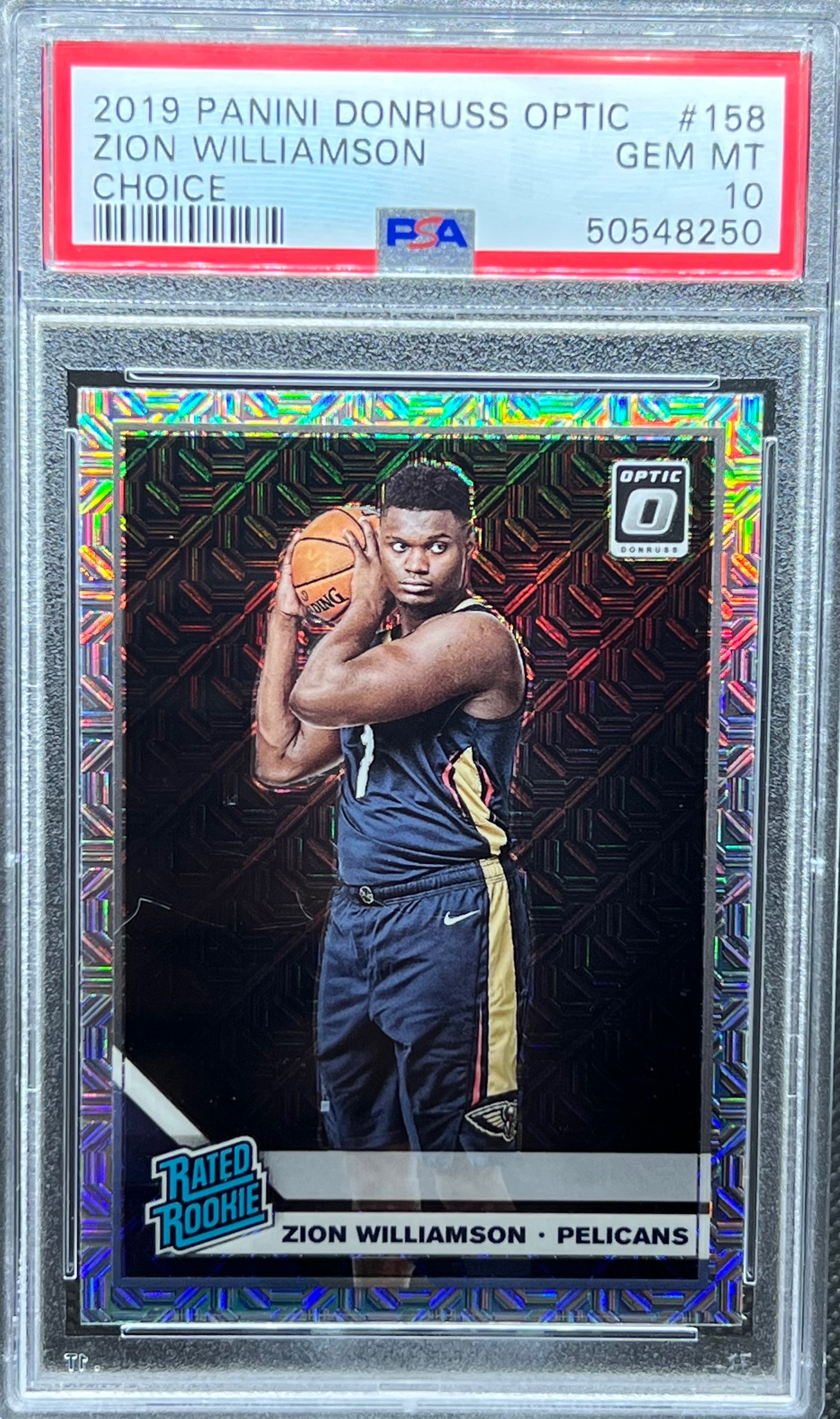 2019 Donruss Optic Basketball Choice Zion Williamson #158 PSA 10