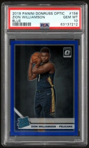 2019 Donruss Optic Basketball Blue Zion Williamson #158 PSA 10
