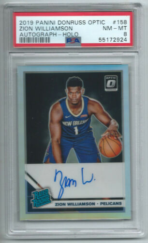 2019 Donruss Optic Basketball Holo Zion Williamson #158 PSA 8.5
