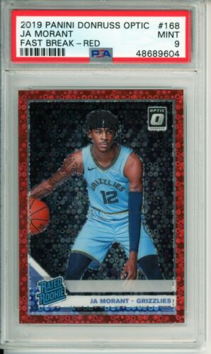 2019 Donruss Optic Basketball Fast Break Red Ja Morant #168 PSA 9