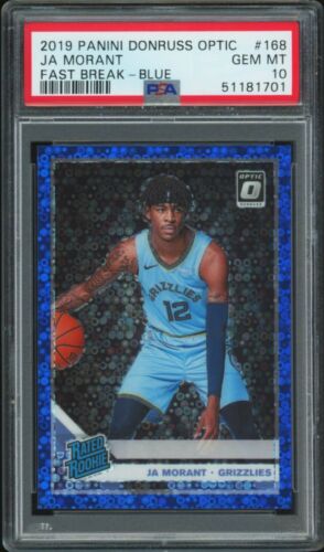 2019 Donruss Optic Basketball Fast Break Blue Ja Morant #168 PSA 9