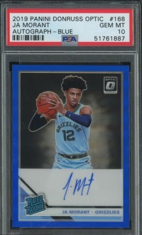 2019 Donruss Optic Basketball Blue Ja Morant #168 BGS 9