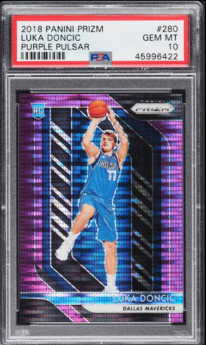 2018 Panini Prizm Basketball Purple Pulsar Luka Doncic #280 PSA 9