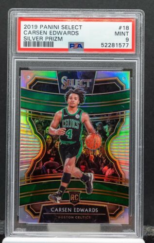 2019 Panini Select Basketball Silver Prizm Carsen Edwards #18 PSA 9
