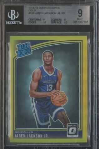 2018 Donruss Optic Basketball Gold Jaren Jackson Jr. #188 BGS 9