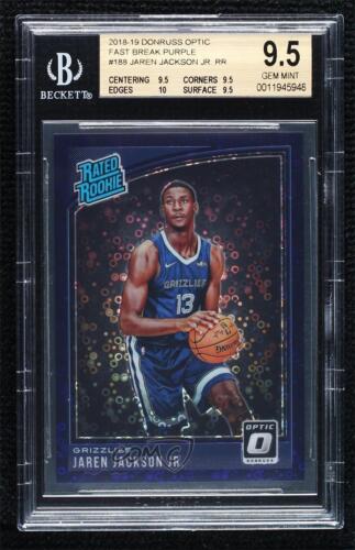 2018 Donruss Optic Basketball Fast Break Purple Jaren Jackson Jr. #188 BGS 9