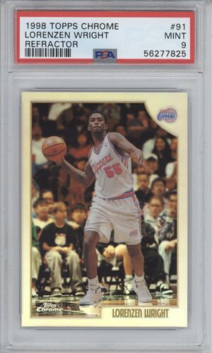 1998 Topps Chrome Basketball Refractor Lorenzen Wright #91
