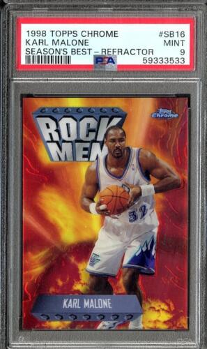 1998 Topps Chrome Basketball Refractor Karl Malone #SB16 PSA 8.5
