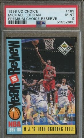 1998 Upper Deck Choice Basketball Premium Choice Reserve Michael Jordan #189 PSA 9