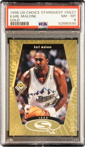 1998 Upper Deck Choice Basketball Gold Karl Malone #SQ27
