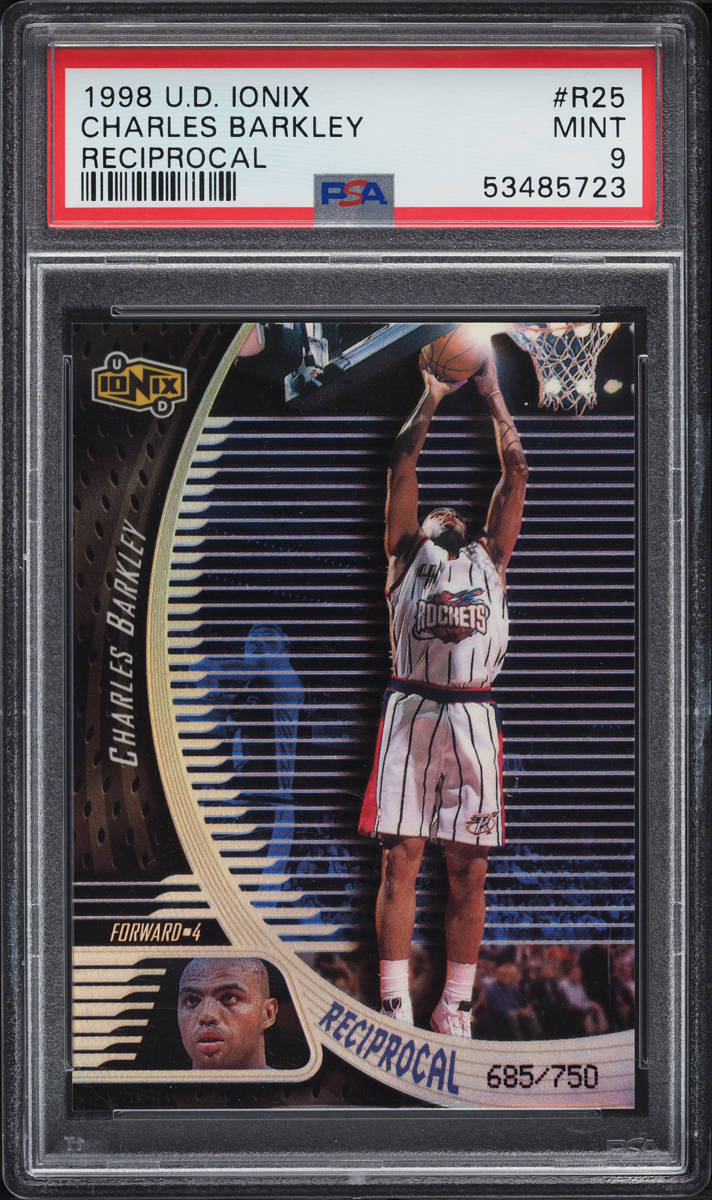 1998 Upper Deck Ionix Basketball Charles Barkley #R25 PSA 9