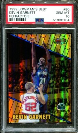 1999 Bowman's Best Basketball Refractor Kevin Garnett #80 PSA 9