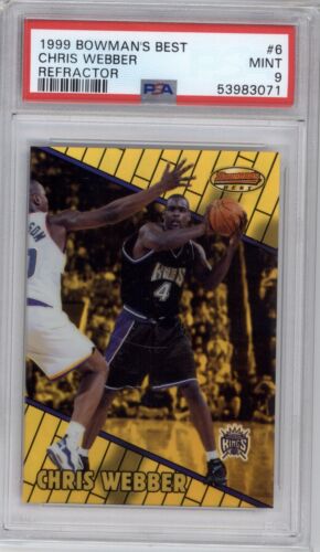1999 Bowman's Best Basketball Refractor Chris Webber #6 PSA 9