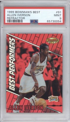 1999 Bowman's Best Basketball Refractor Allen Iverson #91