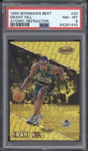 1999 Bowman's Best Basketball Atomic Refractor Grant Hill #20 PSA 8