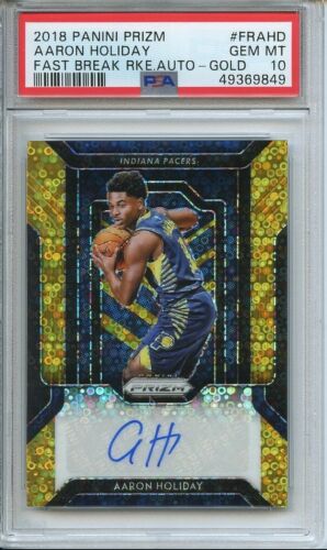 2018 Panini Prizm Basketball Gold Aaron Holiday #23 PSA 10