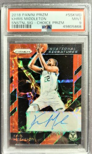 2018 Panini Prizm Basketball Choice Khris Middleton #28 PSA 9