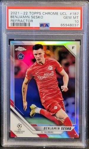 2021 Topps Chrome Champions UEFA League Soccer Refractor Benjamin Sesko #187