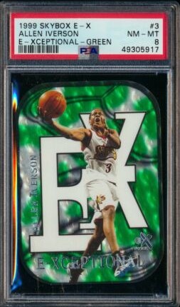 1999 Skybox E-X Basketball Green Allen Iverson #3XC