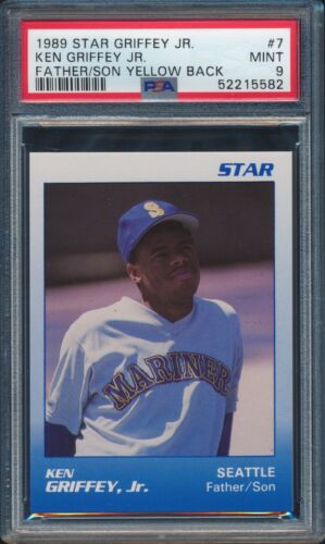 1989 Star Baseball Father/Son - Yellow Back Ken Griffey Jr. #7 PSA 7