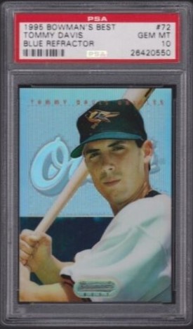 1995 Bowman's Best Baseball Blue Refractor Tommy Davis #B72 PSA 10