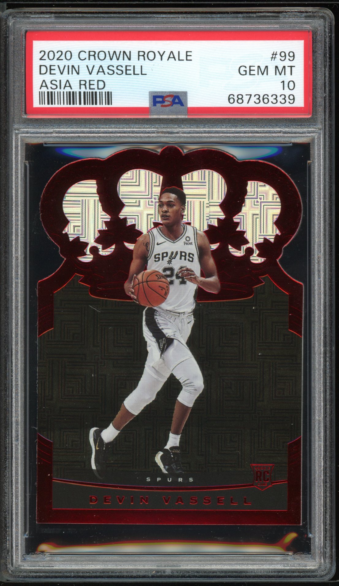 2020 Panini Crown Royale Basketball Crystal Red Devin Vassell #99