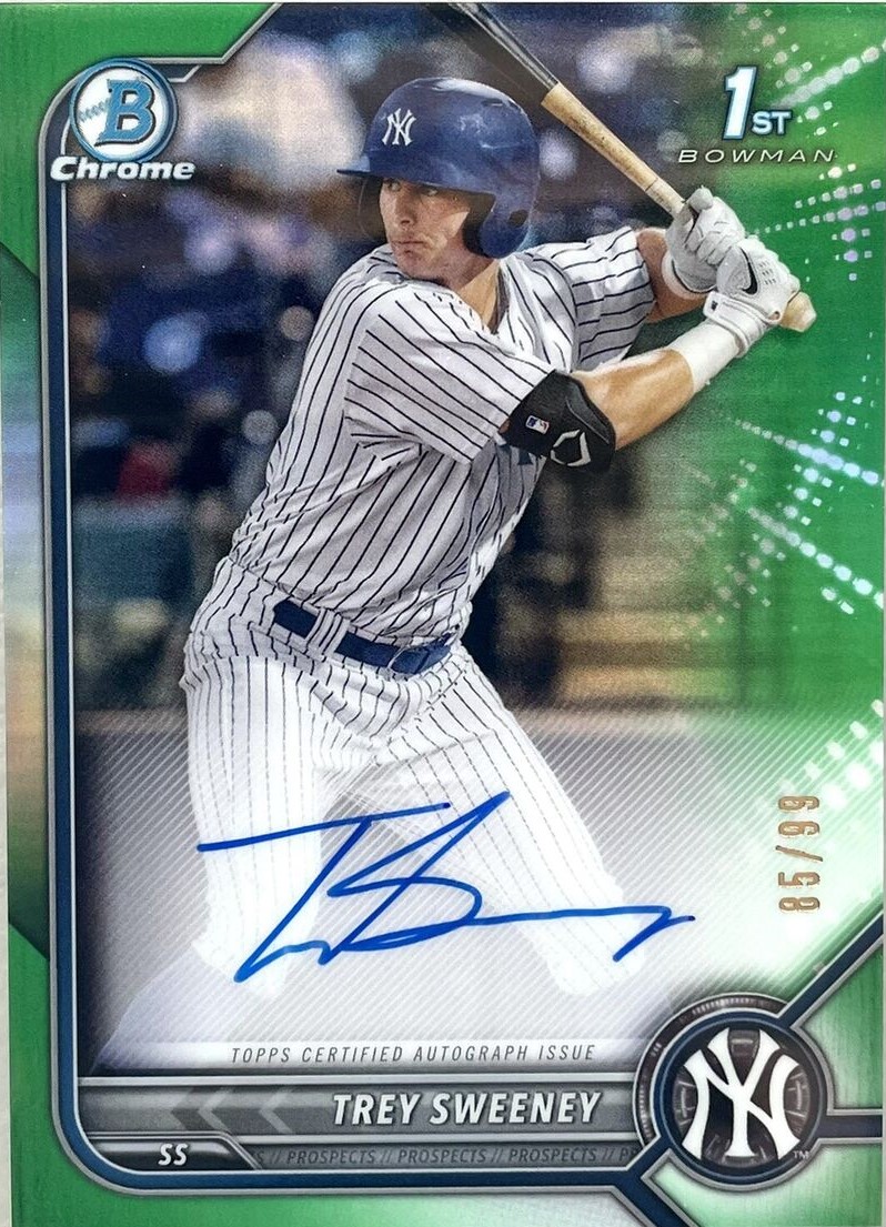 2022 Bowman Chrome Prospects Baseball Green Trey Sweeney #81 PSA 8.5