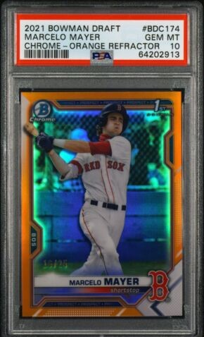 2021 Bowman Draft Chrome Baseball Orange Marcelo Mayer #BDC-174
