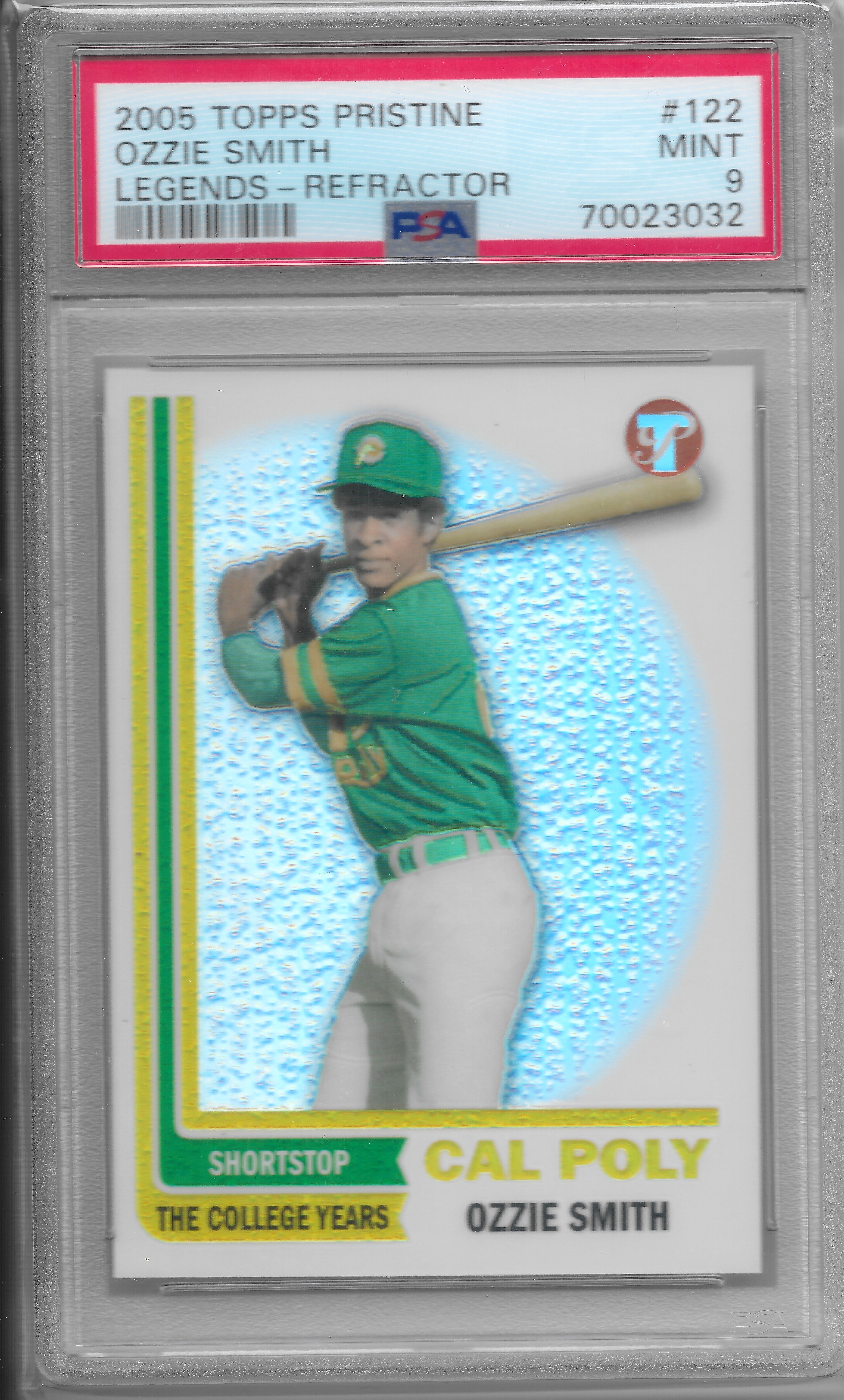 2005 Topps Pristine Baseball Refractor Ozzie Smith #122 PSA 9