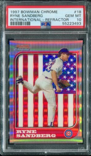 1997 Bowman Chrome Baseball Refractor Ryne Sandberg #18 PSA 9