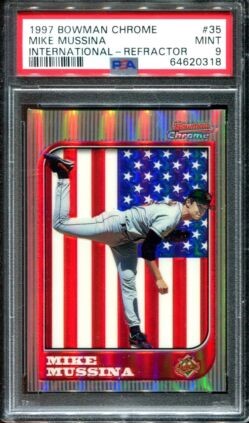1997 Bowman Chrome Baseball Refractor Mike Mussina #35