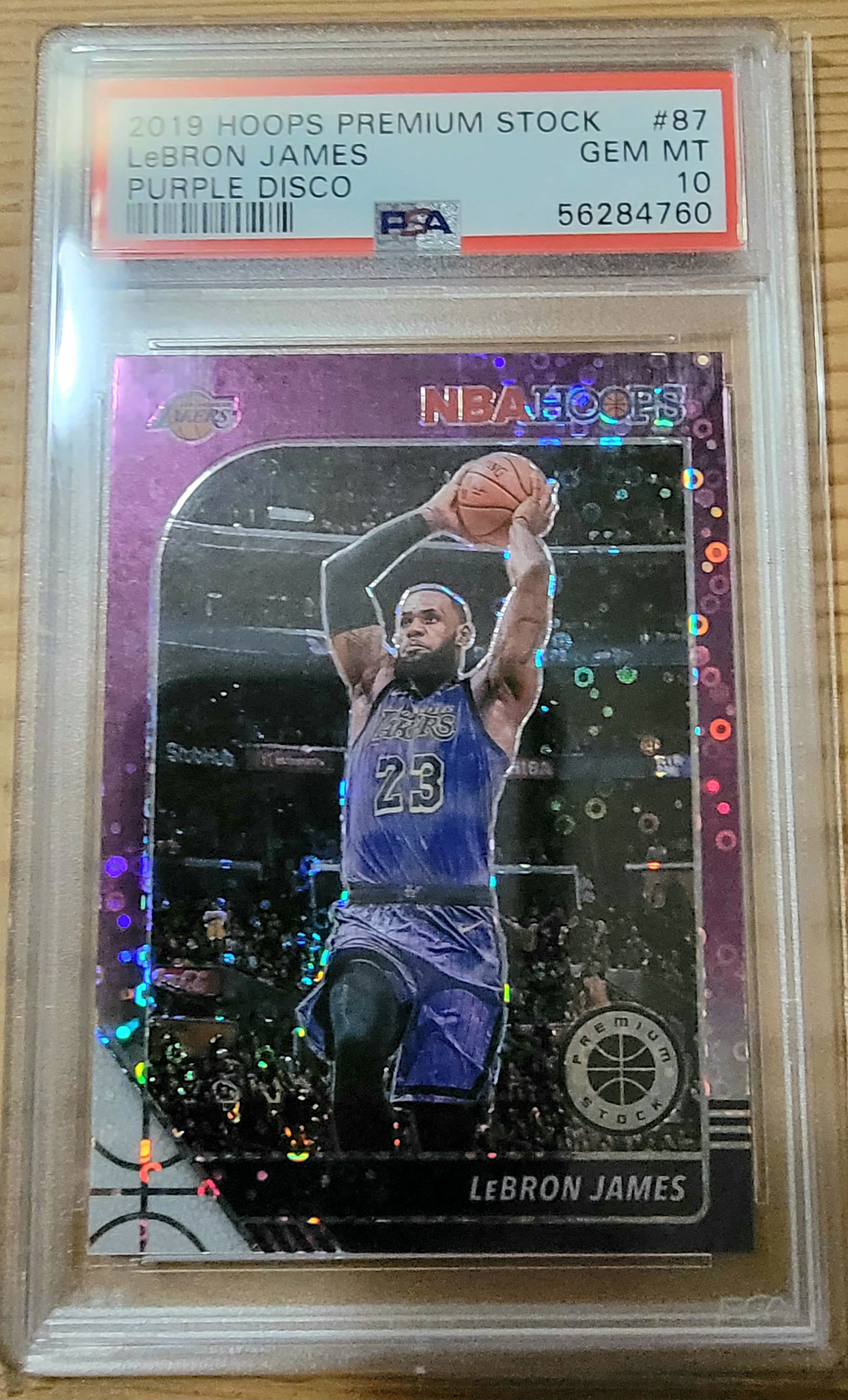 2019 Panini Hoops Premium Stock Basketball Purple Disco Lebron James #87