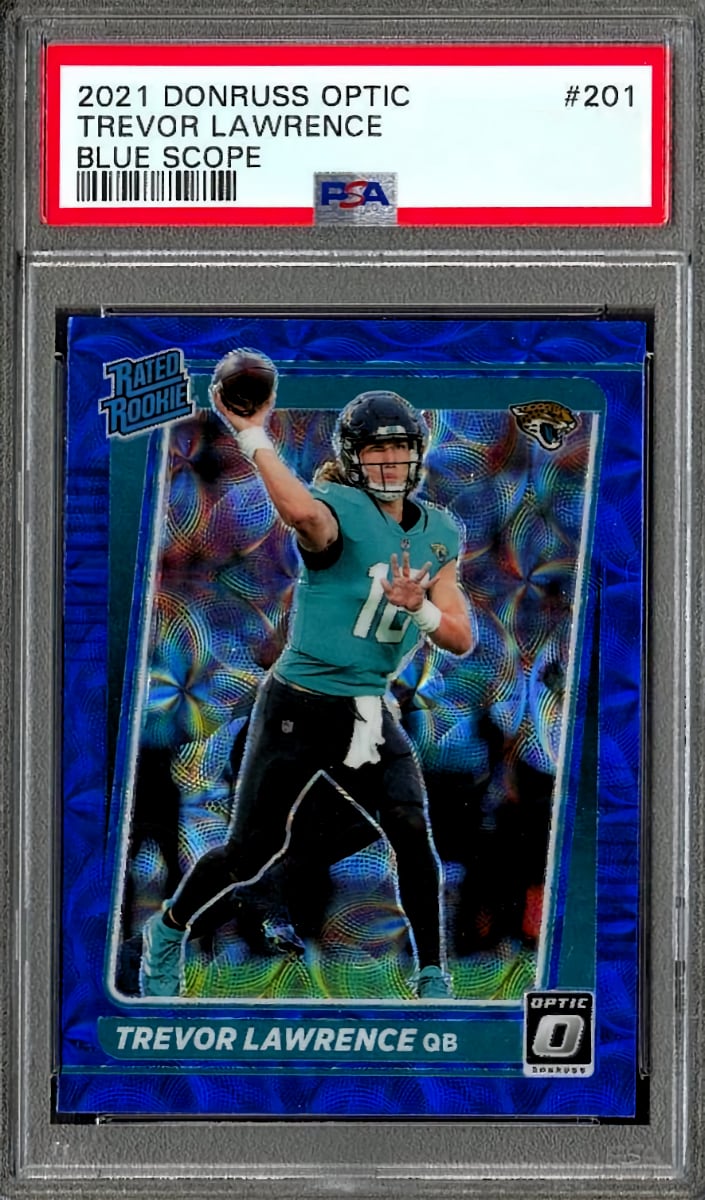 Trevor Lawrence 2021 Donruss Optic Football Blue Scope