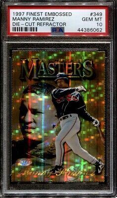1997 Topps Finest Baseball Embossed Refractor Manny Ramirez #349 PSA 9