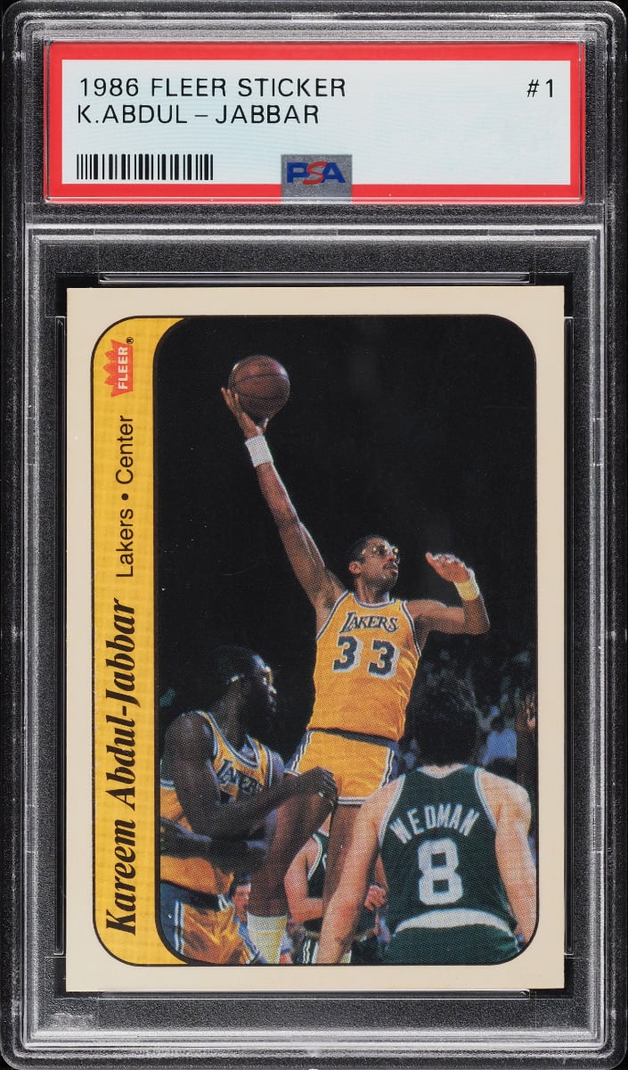 Kareem Abdul-Jabbar 1986 Fleer Stickers Basketball