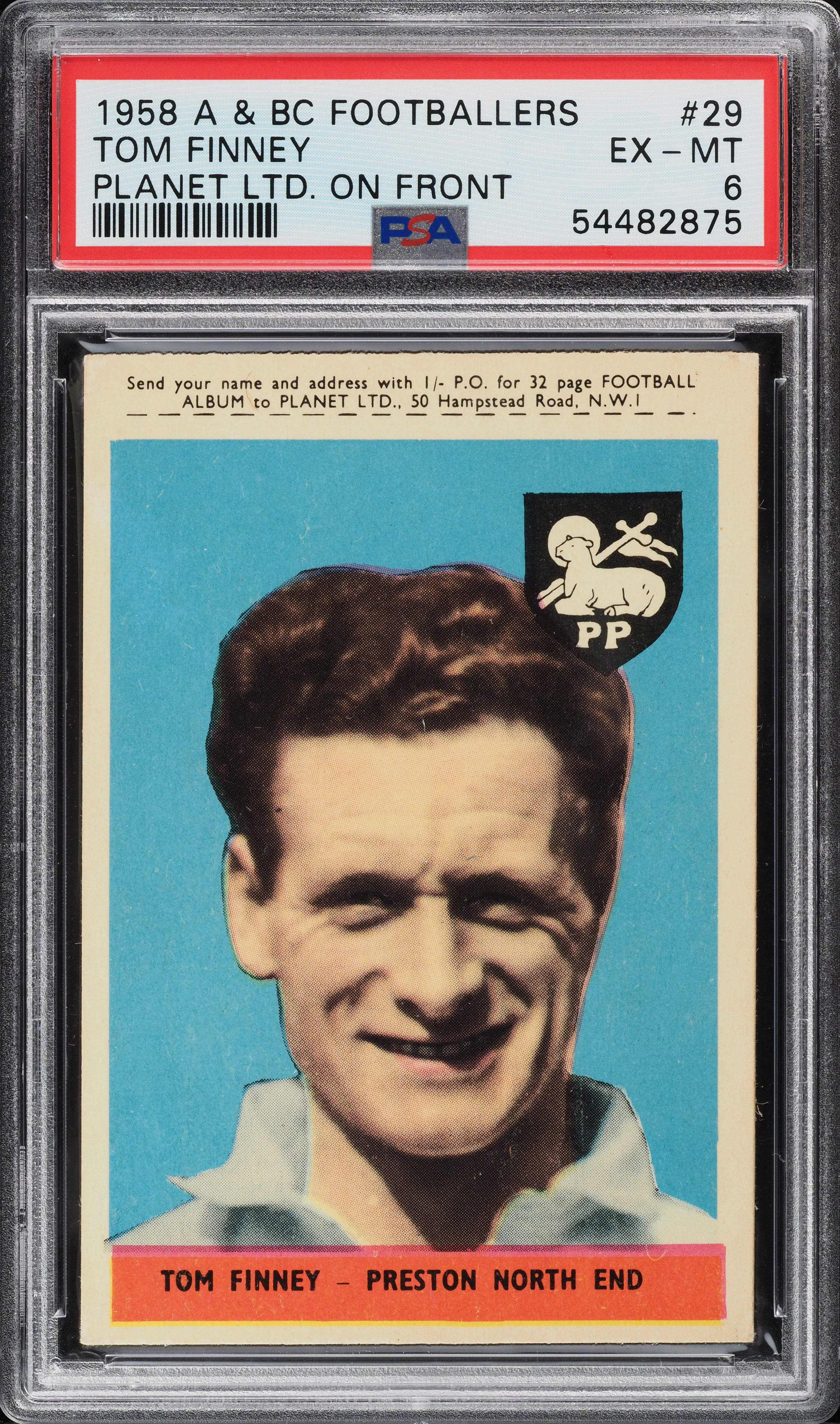1958 A & BC Footballers Soccer Planet Ltd. Tom Finney #29