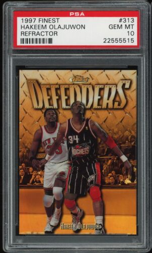 1997 Topps Finest Basketball Refractor Hakeem Olajuwon #313