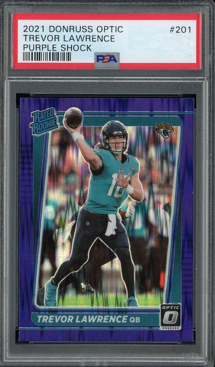 Trevor Lawrence 2021 Donruss Optic Football Purple Shock