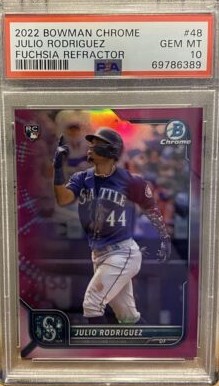 2022 Bowman Chrome Baseball Fuchsia Julio Rodriguez #48 PSA 9
