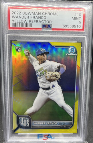 2022 Bowman Chrome Baseball Yellow Wander Franco #10 PSA 9