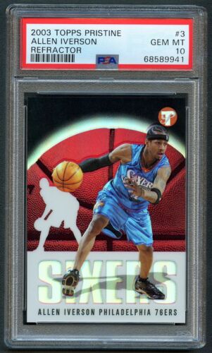 2003 Topps Pristine Basketball Refractor Allen Iverson #3 PSA 10