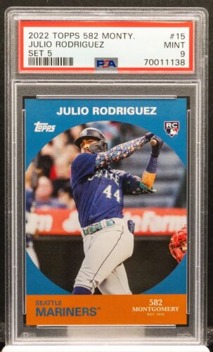 2022 Topps 582 Montgomery Club Baseball Set 5 Julio Rodriguez #15 PSA 10