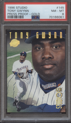 1996 Studio Baseball Gold Tony Gwynn #145 PSA 8